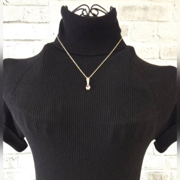 Stella & Dot 925 Silver Pink Teardrop Pendant Necklace Sparkle Gemstone - Picture 3 of 8